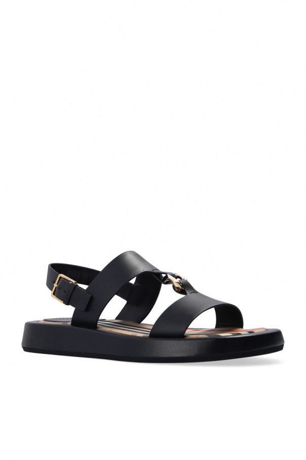 Burberry sandals 2024 womens black